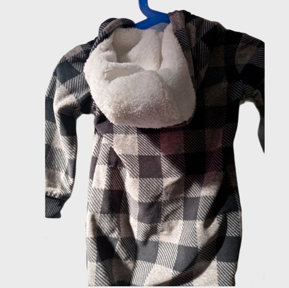 Carter's Bear Buffalo Check Hooded Jumpsuit Sz.18M - Picture 8 of 11